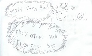 Kayla's drawing of 3 Pigs and Goldilocks Kayla's drawing of 3 Pigs and Goldilocks