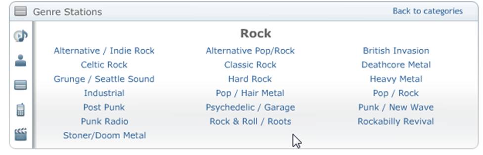 Genre - Rock Categories