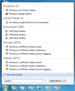 Start Menu - Search Results