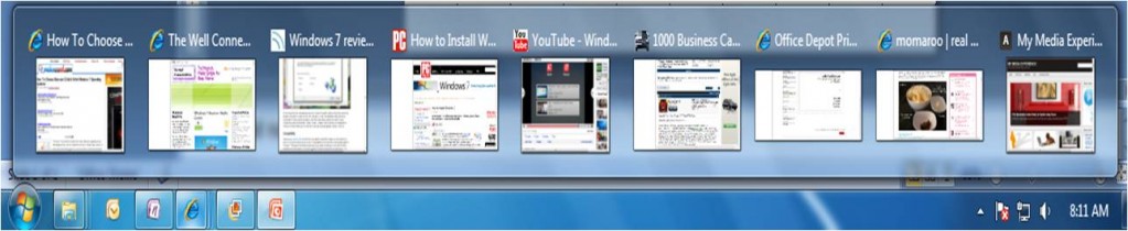 Taskbar Preview - IE 8 Browser