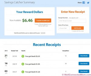 how can i input my receipt into savings catcher in walmart pay app